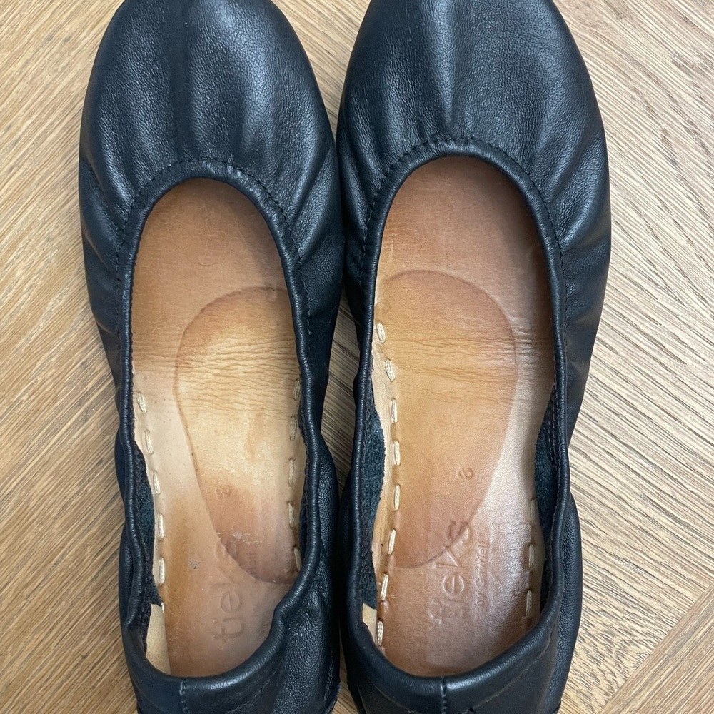 Tieks Black Leather Ballet Flats
